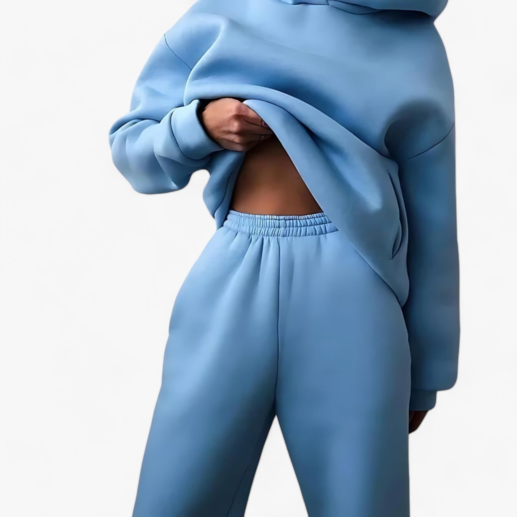Two-Piece Set : Beha Legergroen - Valeria Winter Hoody Sets - Behaaglijke Warmte voor Koude Dagen in Blauw van Pantino