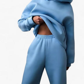 Two-Piece Set : Beha Legergroen - Valeria Winter Hoody Sets - Behaaglijke Warmte voor Koude Dagen in Blauw van Pantino