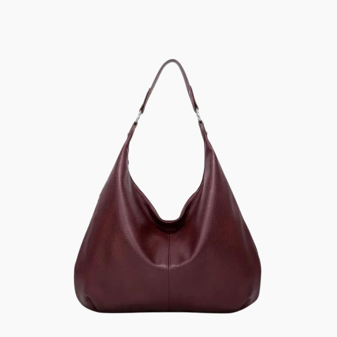 bags : Kaia Vegan Leren Hobo Tas - Wijnrood in Wijnrood van Pantino