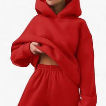 Two-Piece Set : Beha Legergroen - Valeria Winter Hoody Sets - Behaaglijke Warmte voor Koude Dagen in Rood van Pantino