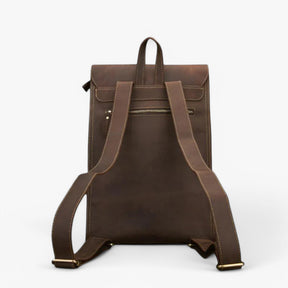 bags : Rugzak Donker Bruin - Luxe Leren in van Pantino