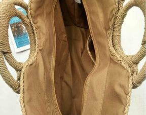 bags : Strandtas met Houten Handvat - Beach Companion - Zwart in van Pantino