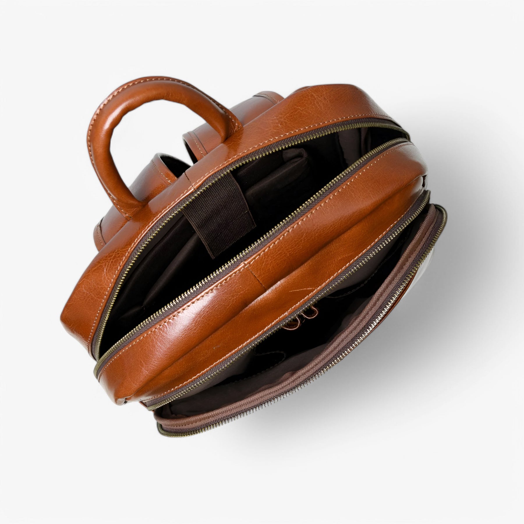 bags : Rugzak Bruin - Luxe Italiaanse Leren in van Pantino