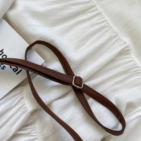 bags : Handgeweven Schoudertas Dames Khaki - Leren Band Bohemian - Stro in van Pantino