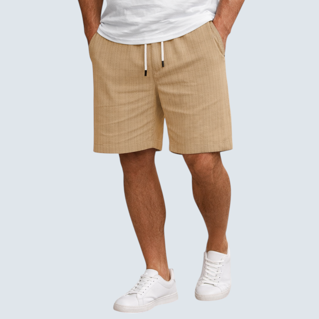 Heren shorts : Heren Linnen Shorts Ademend - Relaxte Zomerstijl in Khaki van Pantinoshop