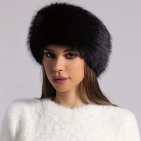 Headband : Pluche Hoofdband Dames - Stijlvol Warm Winter - Pluche in Zwart van Pantino