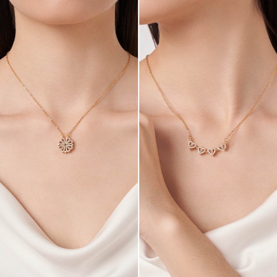Necklace : Love & Luck - Het Perfecte Symbool dat Je op Twee Manieren Kunt Dragen - Goud in van Pantino