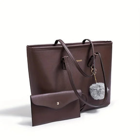 bags : Elegante Schoudertas met Grote Capaciteit - Zwart in Koffie van Pantino