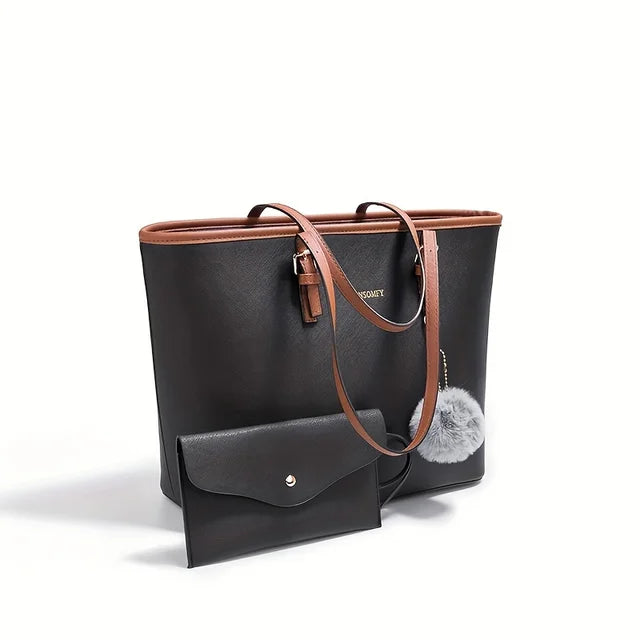 bags : Elegante Schoudertas met Grote Capaciteit - Zwart in Bruin Zwart van Pantino