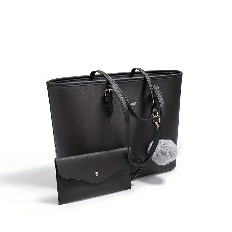 bags : Elegante Schoudertas met Grote Capaciteit - Zwart in van Pantino