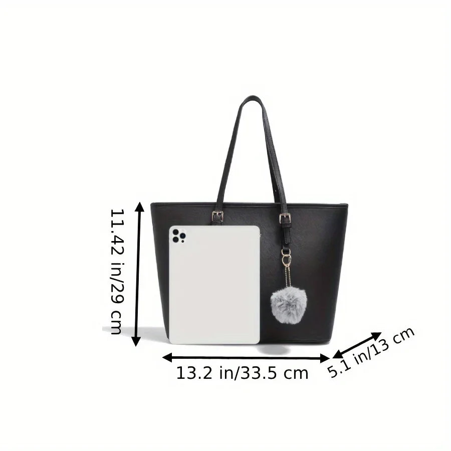 bags : Elegante Schoudertas met Grote Capaciteit - Zwart in van Pantino