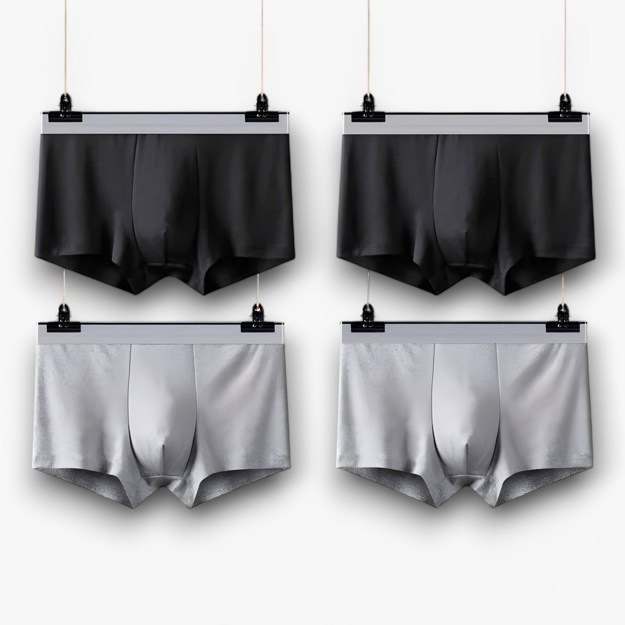 Boxer Briefs : Ademende Boxershorts - Sexy en Comfortabel - 2 Zwart in 2 Zwart - 2 Grijs van Pantino
