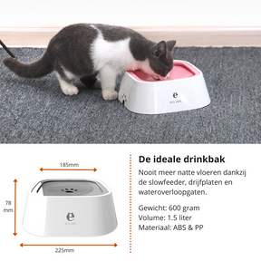 pets : Honden Waterdispenser Wit - Verfrissend Drinkbak Huisdier - Kunststof in van Pantino