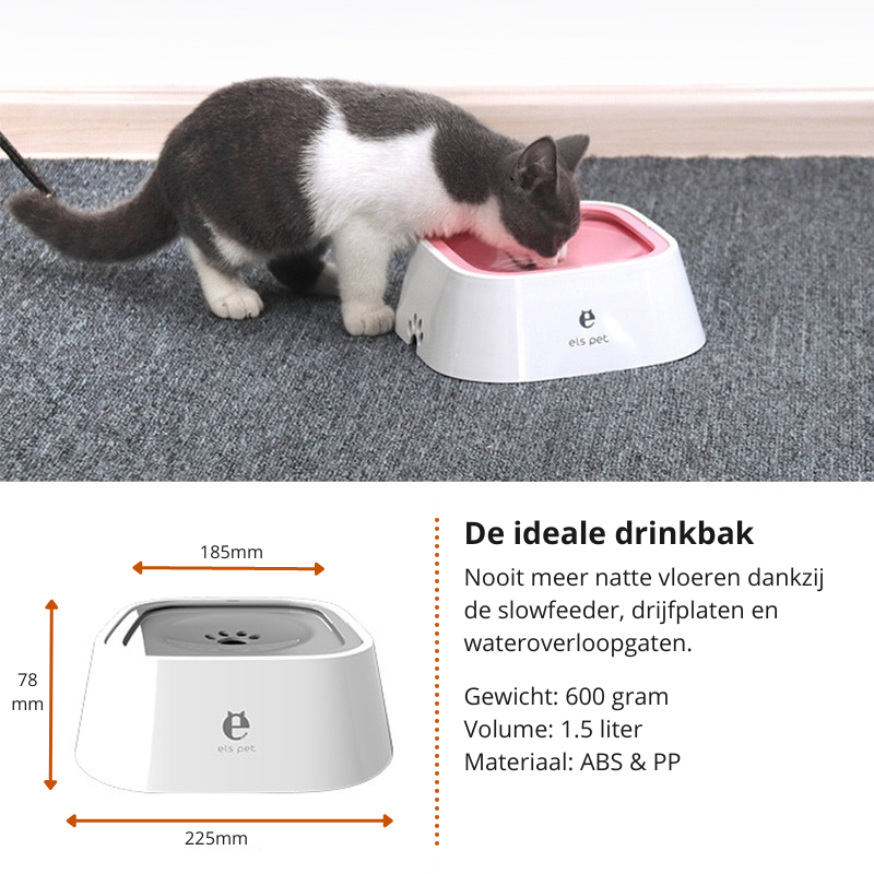 pets : Honden Waterdispenser Wit - Verfrissend Drinkbak Huisdier - Kunststof in van Pantino
