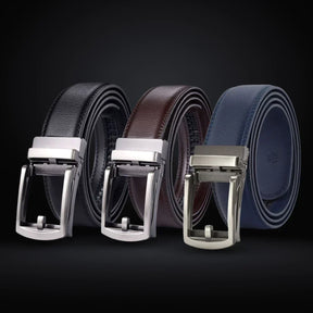Men's Belt : Cintura Uomo Senza Buchi Regolabile in Pelle Nera - Misura Unica in van Pantino