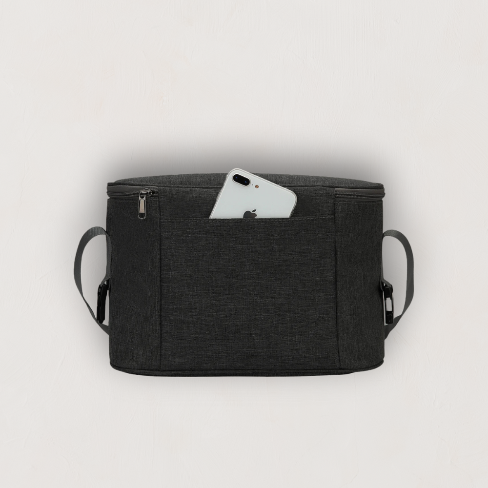 Tassen : Kinderwagen Organizer Tas Zwart - Buggy Accessoire - Flessenhouder in van Pantino
