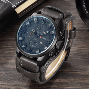 watches : Navigator Luxe Heren Horloge – Bruin Leren Band | Klassiek Zakelijk Polshorloge in van Pantino