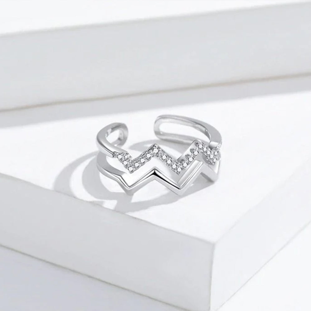 Ring : Dochter Ring - Speciaal Cadeau Moederliefde - Verstelbaar Zilver in van Pantino