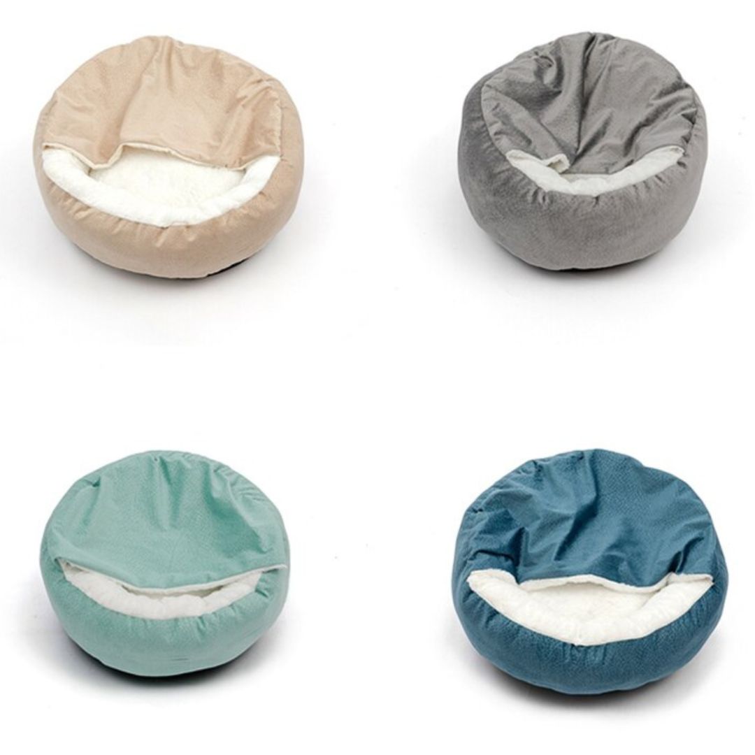 pets : Honden Knuffelgrot Grijs - Knus Warm Beschutting - Pluche in Groen van Pantino