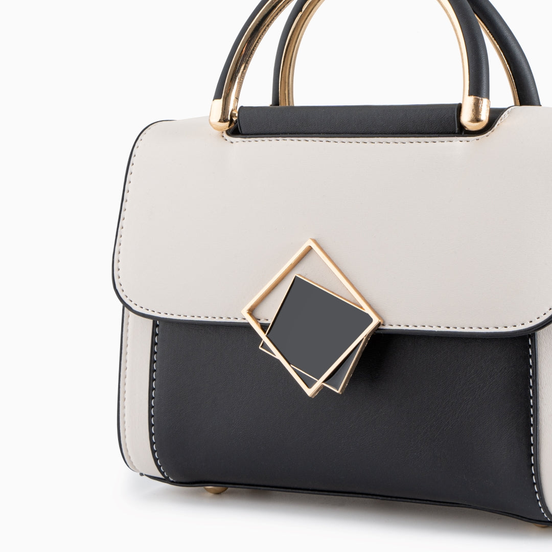 bags : Schoudertas Dames - Kleurblokken Geometrische Gesp Design - PU-Leer in van Pantino