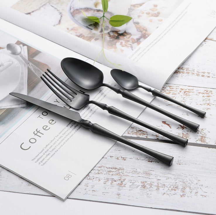 home & garden : Living Essence Bestekset - Dagelijks Gebruik Elegant Dineren - RVS in Mat zwart van Pantino