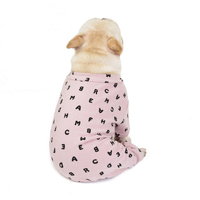 pets : Gezellige Fleecehondenhoody met Vier Poten en Letteropdruk - Roze in van Pantino