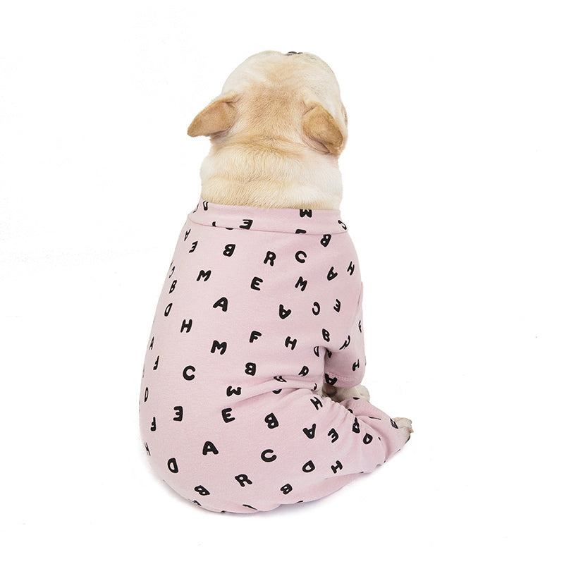 pets : Gezellige Fleecehondenhoody met Vier Poten en Letteropdruk - Roze in van Pantino