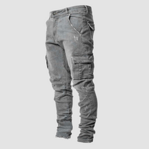 Jeans : Jeans Heren Blauw - Hoog Elastische Casual - Ideaal voor Ontspannen en Actieve Dagen in Grijs van Pantino