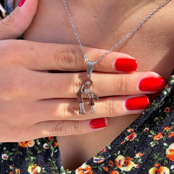 Necklace : ForeverTie Armband Dames - Symbool van Eeuwige Liefde - RVS in Moeder en dochter van Pantino