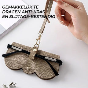 Eyeglass Case : Bril Dames Grijs - Luxe Brillenkoker - De Compacte Bescherming voor Onderweg Leer in van Pantino