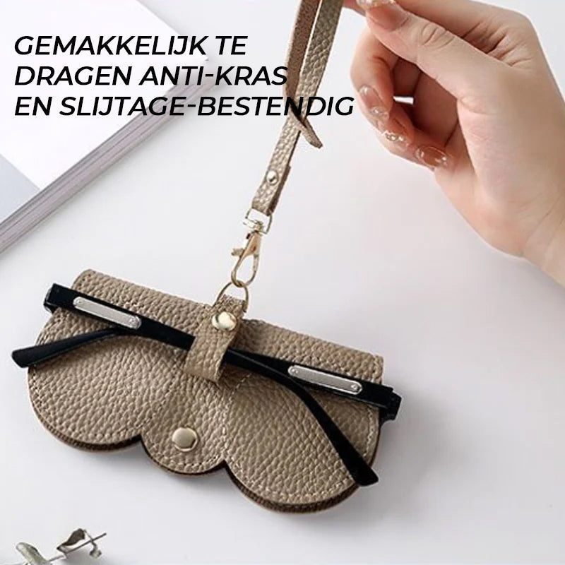 Eyeglass Case : Bril Dames Grijs - Luxe Brillenkoker - De Compacte Bescherming voor Onderweg Leer in van Pantino