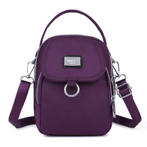 bags : Crossbody Tas Blauw - PhoneBag - Telefoonhoesje met Rits voor in Paars van Pantino