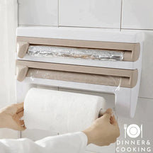 home & garden : Keukenhulp 4-in-1 Beige - Folie Rolhouder & Organizer voor Keuken - Kunststof in Beige van Pantino