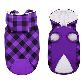 pets : Gezellige Fleece-Gevoerde Geruite Honden Hoodie in van Pantino