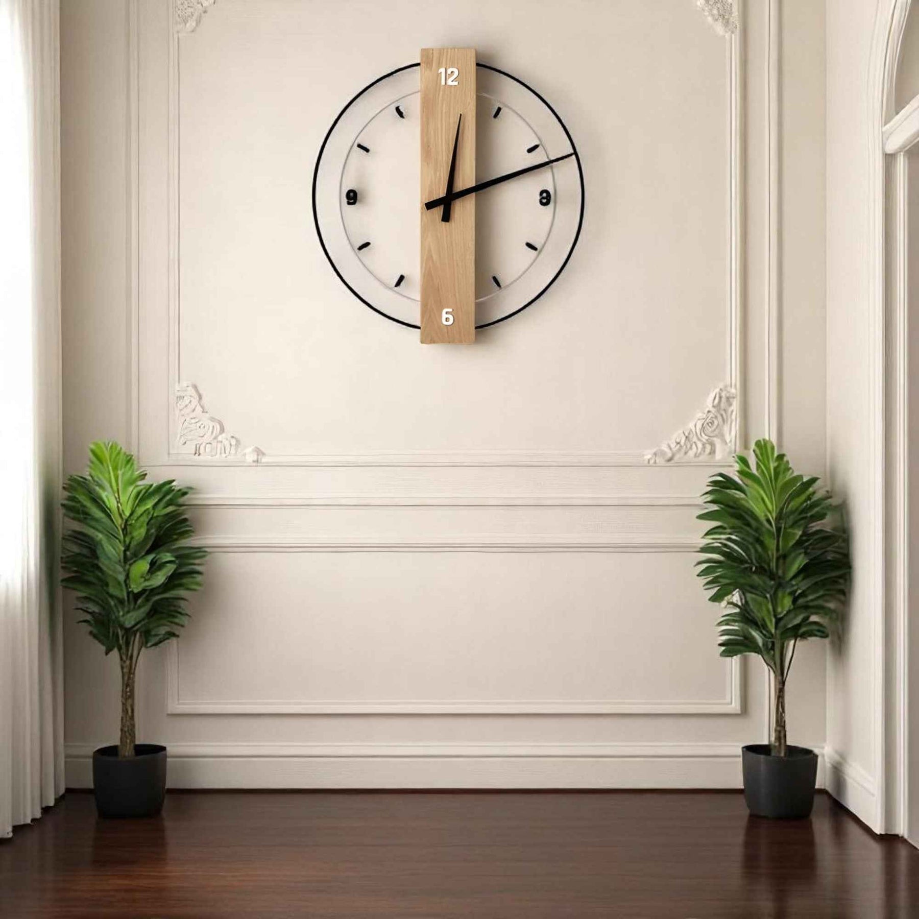 Horloges murales : Houten Design Wandklok Woonkameraccessoire in van Pantinoshop
