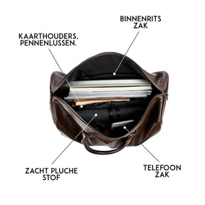 bags : Stijlvolle Leren Herentas - Ideaal voor Lange Reizen - Zwart in van Pantino