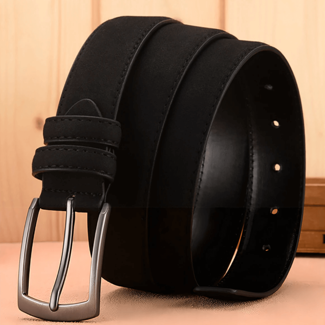 Belt : Riem Heren Zwart - Luxe Suède - Verfijnd, Duurzaam, Stijlvol in van Pantino