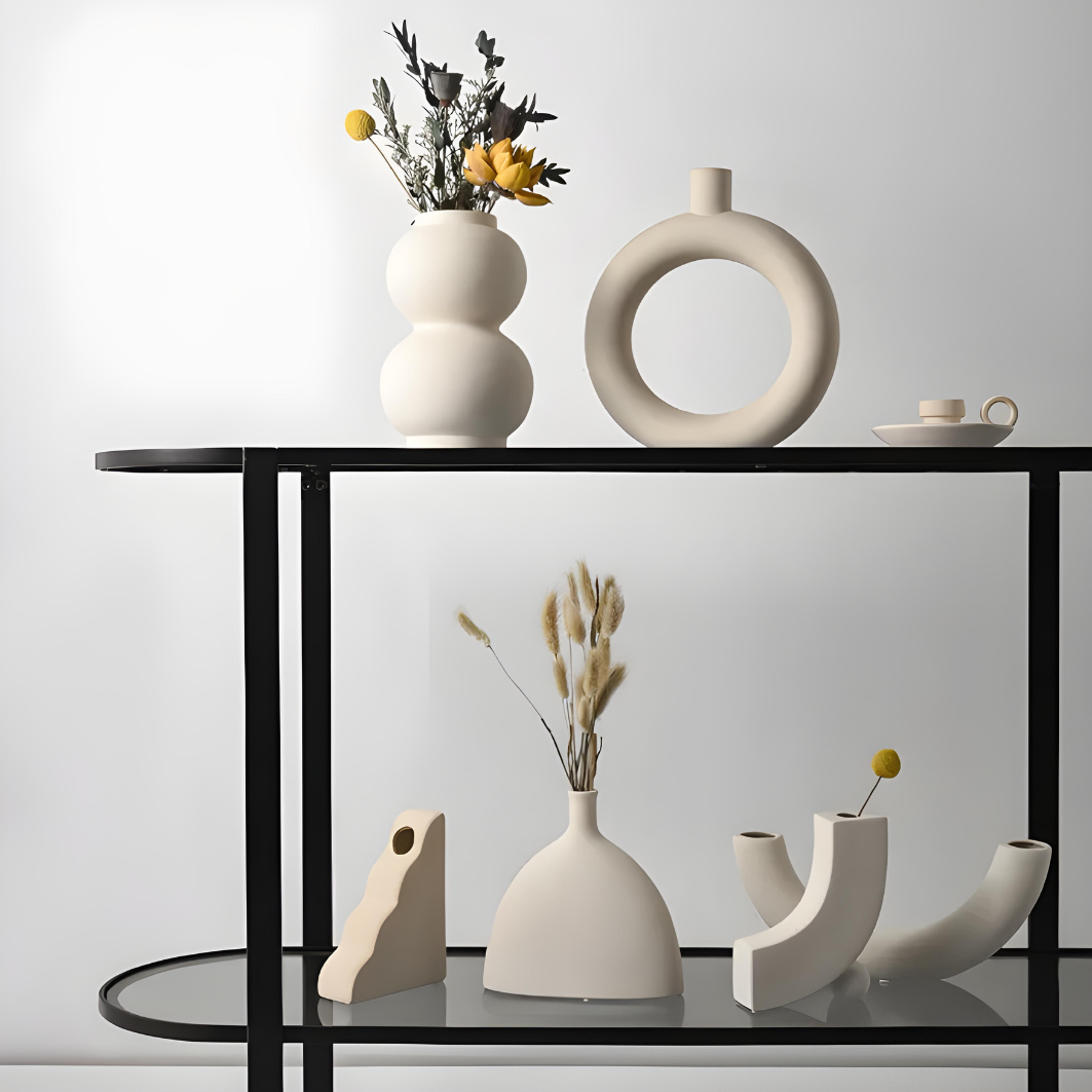 Woondecoratie : Vaas Set Keramiek - 3-Delig Woondecoratie - Modern Design in van Pantino