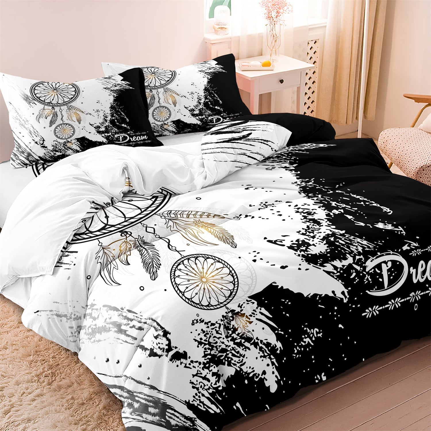 home & garden : Luxe Layers - Dromenvanger Gedrukte Dekbedovertrek Beddengoed Set in van Pantino