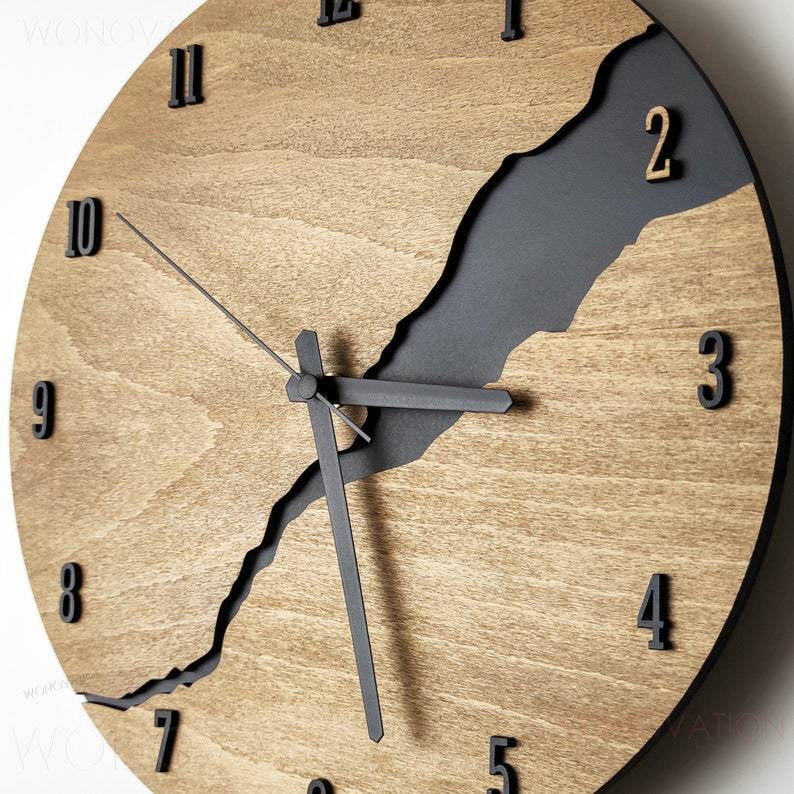 home & garden : GrandArc Wandklok Hout - Groot Formaat - Minimalistisch Design in van Pantino