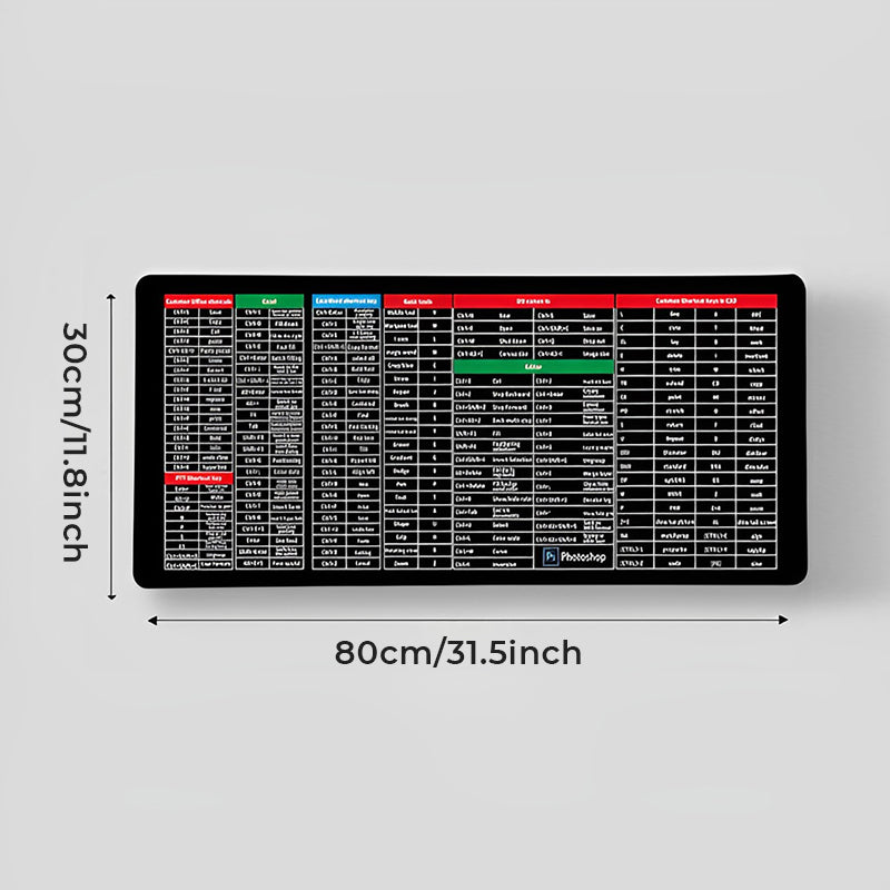 Mouse Pad : Anti-Slip Muismat Met Sneltoetsen - XL 900x400mm Bureau - Rubber in 800*300*3mm van Pantino
