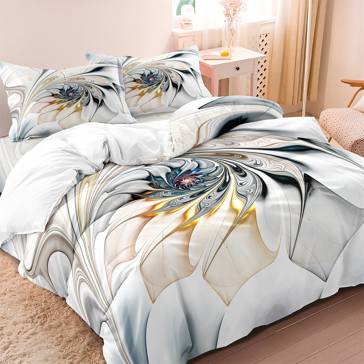home & garden : Luxe Layers - Arty Vivid Dreams Zachte Dekbedovertrek Beddengoed Set in EU King van Pantino