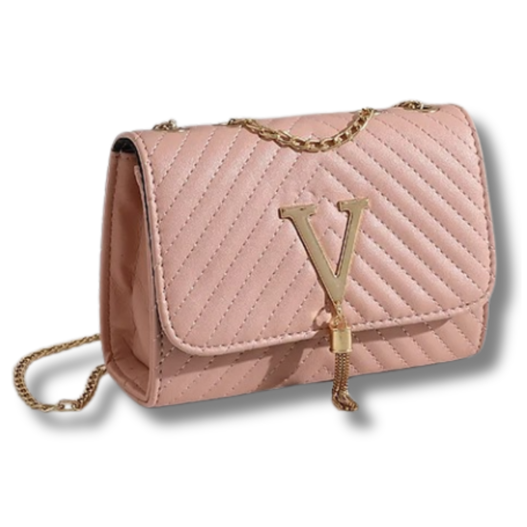 bags : GlamourGrip Tassel Tas - Modieus en Duurzaam. - Zwart in Roze van Pantino