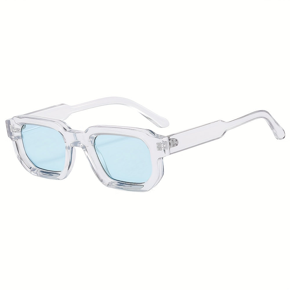 Sunglasses : Zonnebril Heren Zwart - Men 1pc Nieuwe Retro met Vierkant Frame voor Vintage in Transparant frame groene lens van Pantino