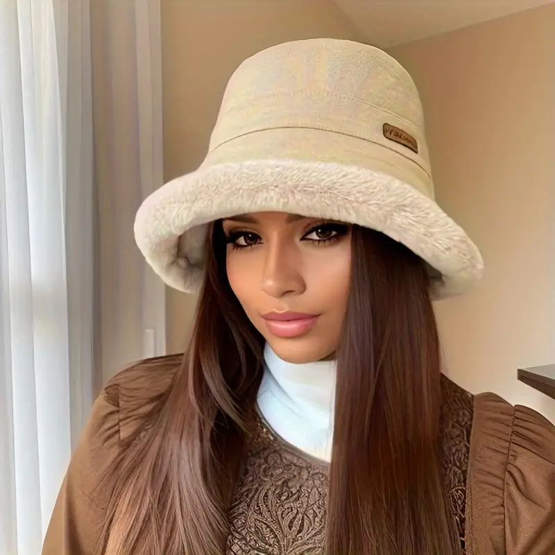 Hat : Winterse Hoed Dames - Zwart in Beige van Pantino