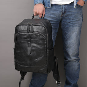 bags : Rugzak Zwart - Executive Craft Lederen in van Pantino