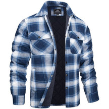 Jacket : Jas Heren Donkerblauw - Houthakkersjas in Lichtblauw van Pantino