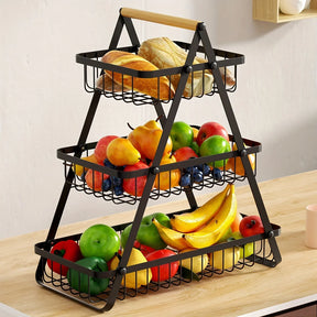 home & garden : 3-Laags Fruitmand - Aanrecht Opbergen Groenten Fruit - Metaal in van Pantino