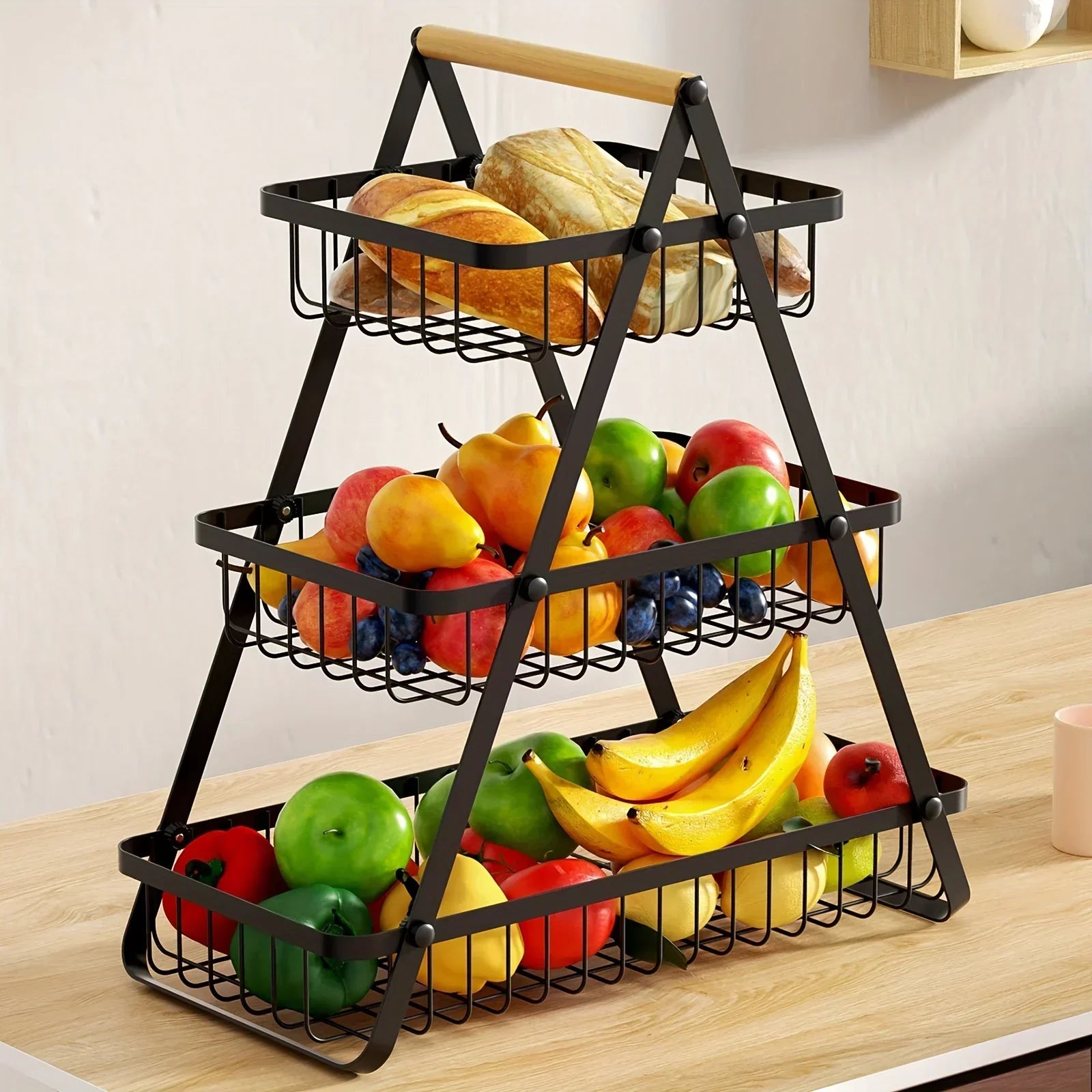 home & garden : 2- en 3-laags Fruitmand in 3 niveaus zwart van Pantino