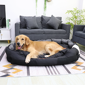 pets : Comfortabele Hondenmand Deluxe - Zwart in XXL van Pantino
